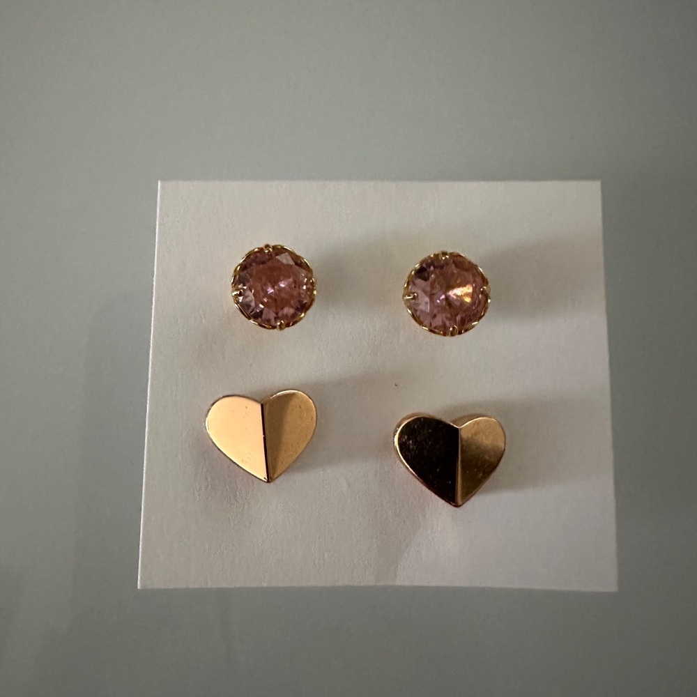 Kate Spade Gold and Pink Earring Set